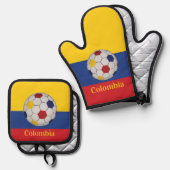 Colombia Soccer Poster 鍋つかみ&鍋敷きセット (正面/裏面)