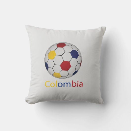 Colombia Soccer Throw Pillow クッション (正面)