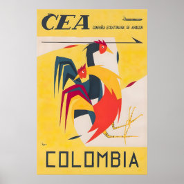 Colombia Travel Poster Colombian Art Print  ポスター