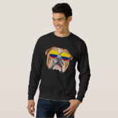 Colombian Flag Bulldog Dog Colombia Pocket スウェットシャツ (正面フル)