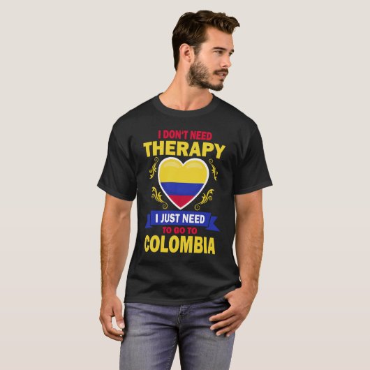 Colombian Flag Vacation Therapy Funny Colombia Tシャツ (正面フル)