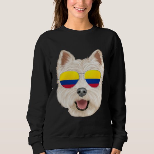 Colombian Flag West Highland White Terrier Dog Poc スウェットシャツ (正面)