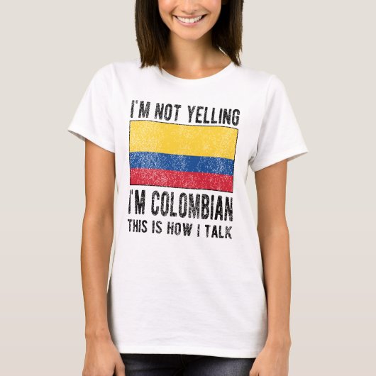 Colombian Heritage Colombia Roots Colombian Flag Tシャツ (正面)