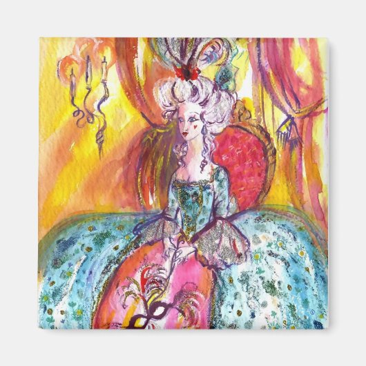 COLOMBINA/ベニス風の仮面舞踏会のマスク マグネット (正面)