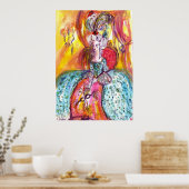 COLOMBINA，マスク付き女性ベネチアンマスカレード ポスター (キッチン)