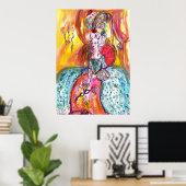 COLOMBINA，マスク付き女性ベネチアンマスカレード ポスター (ホームオフィス)