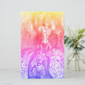 COLOMBINA / Venetian Masquerade Masks Pink Blue 便箋 (スタンド正面)