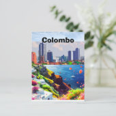 Colombo Travel Printable Poster - Sri Lanka Travel ポストカード (スタンド正面)