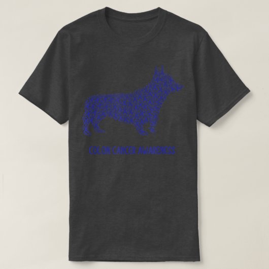 Colon Cancer Awareness Blue Ribbon Survivor Dog We Tシャツ (デザイン正面)
