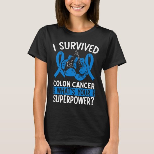 Colon Cancer Awareness Ribbon Cancer Survivor Tシャツ (正面)