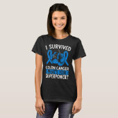 Colon Cancer Awareness Ribbon Cancer Survivor Tシャツ (正面フル)