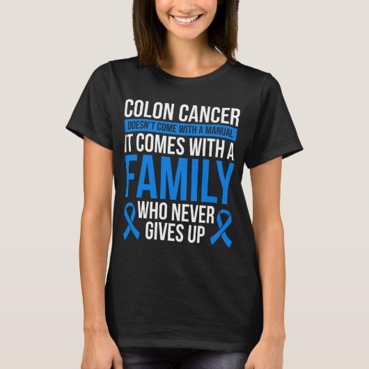 Colon Cancer Awareness Ribbon Colon Cancer Warrior Tシャツ (正面)