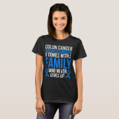 Colon Cancer Awareness Ribbon Colon Cancer Warrior Tシャツ (正面フル)