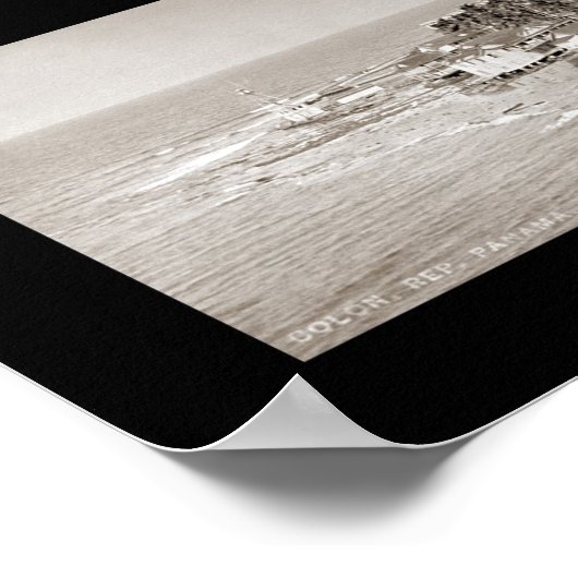 Colon, Panama & Ships写真1913 ポスター (角)