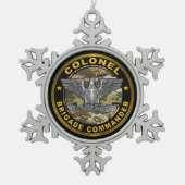 Colonel COL Brigade Commander スノーフレークピューターオーナメント (正面)