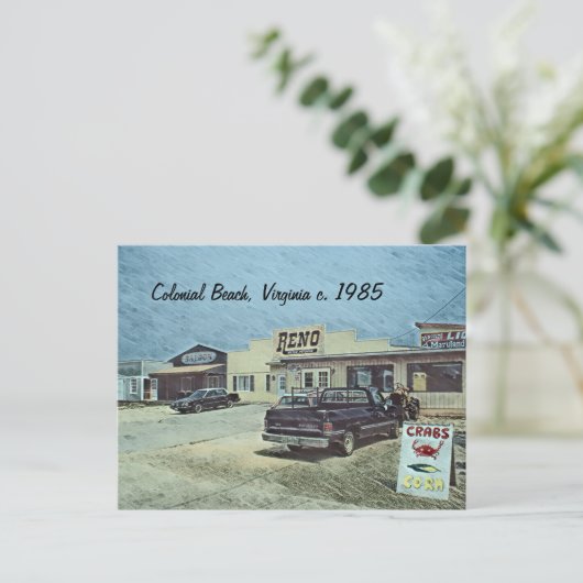 Colonial Beach, Virginia c. 1985 ポストカード (スタンド正面)