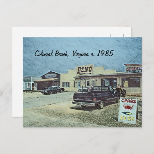 Colonial Beach, Virginia c. 1985 ポストカード (正面/裏面)