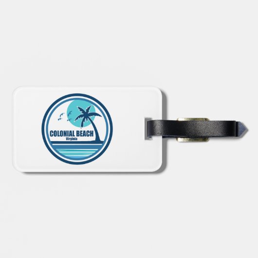 Colonial Beach Virginia Palm Tree Birds ラゲッジタグ (裏面横)