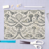 Colonial Blue Harvest Toile 薄葉紙 (クラフト)