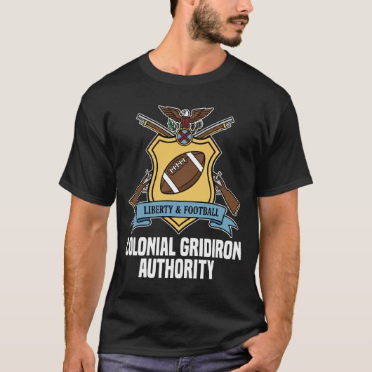 COLONIAL GRIDIRON AUTHORITY - NEW ENGLAND FOOTBALL Tシャツ (正面)