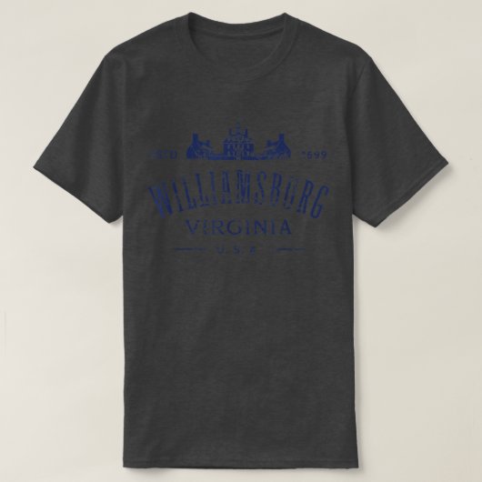 Colonial Williamsburg Virginia Vintage Distressed  Tシャツ (デザイン正面)