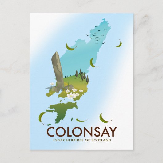 Colonsay Inner Hebrides of Scotland旅行ポスター ポストカード (正面)
