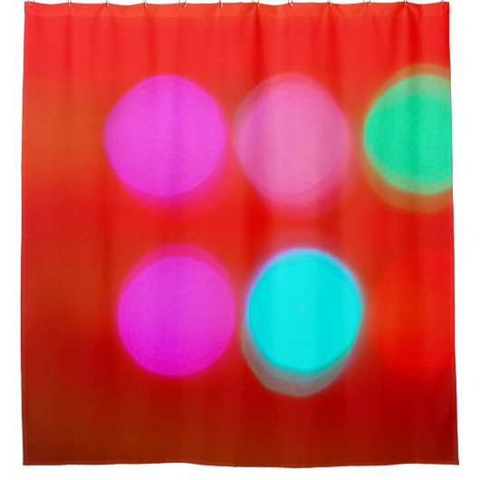 Color Abstract Blurred red background bokeh lighti シャワーカーテン (正面)
