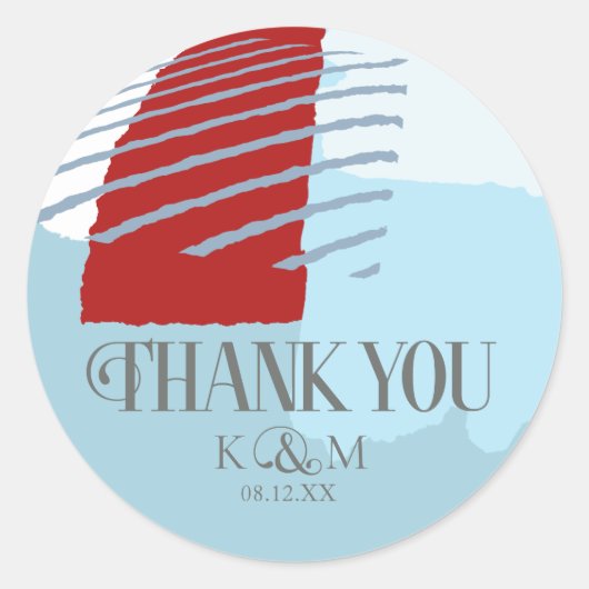Color Block 結婚's Thank You Winter ID740 ラウンドシール (正面)