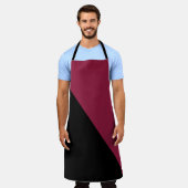 Color Block Apron (Black & Berry Red) エプロン (着用した状態)