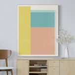Color Block Art in Retro Beach Pastel Colors ポスター<br><div class="desc">A simple,  modern color block design in tropical beach colors of coral,  yellow,  aqua,  and sea glass.</div>