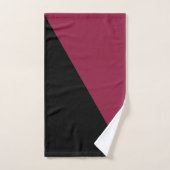 Color Block Bath Towels (Black & Berry Red) バスタオルセット (ハンドタオル)