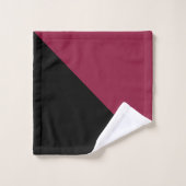 Color Block Bath Towels (Black & Berry Red) バスタオルセット (ウォッシュタオル)
