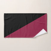 Color Block Bath Towels (Black & Berry Red) バスタオルセット (ハンドタオル)