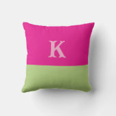 Color Block Cute Bow Monogram Throw Pillow クッション (裏面)