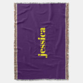 Color block minimalist custom name  スローブランケット (正面縦)