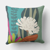 Color Blocks Floral Silhouette Modern  クッション (裏面)