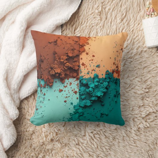 Color Blocks Throw Pillow クッション (ブランケット)