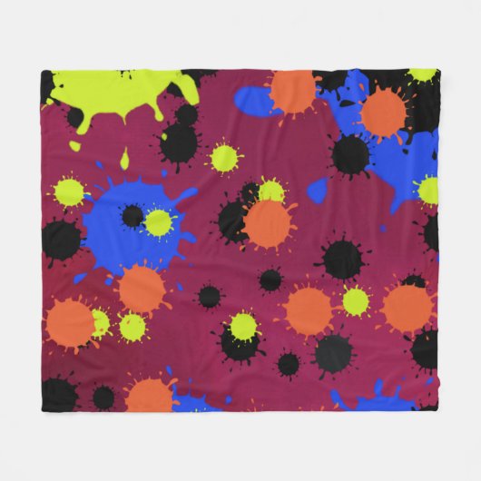 Color Bomb Pattern フリースブランケット (正面(横))