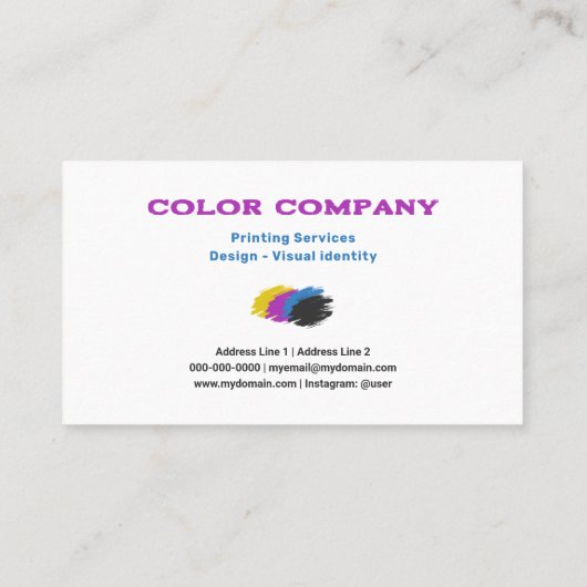 Color Brush Splash - Printing Services 名刺 (裏面)