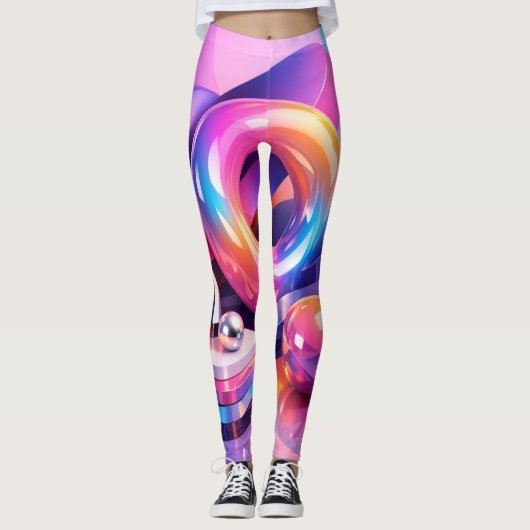Color Burst Abstract Leggings レギンス (正面)