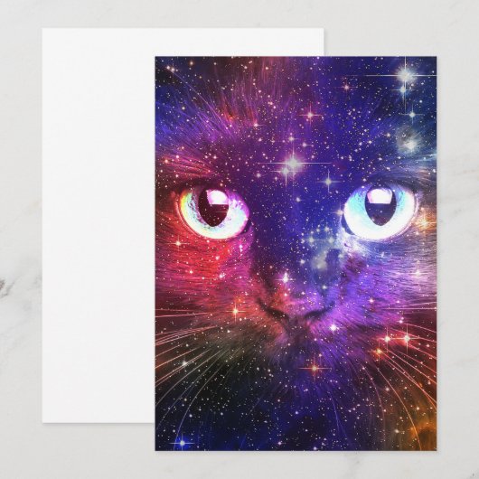 Color Burst Galaxy Cat  招待状 (正面/裏面)