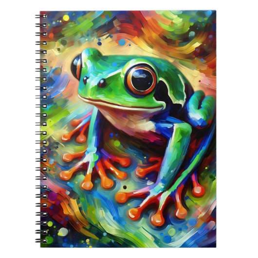Color burst Jungle Frog Notebook ノートブック (正面)