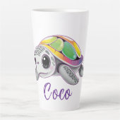 Color Burst Sea Turtle カフェラテマグ (正面)