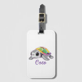 Color Burst Sea Turtle ラゲッジタグ (正面縦)