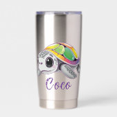Color Burst Sea Turtle 保温保冷タンブラー (正面)