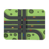Color Cartoon Highway & Cars クール Background Graph マグネット (横)