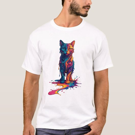 “Color Cat” T-shirt – Art and style Tシャツ (正面)