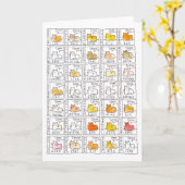 Color Cats Learn Meow Several Various Languages カード (黄色い花)