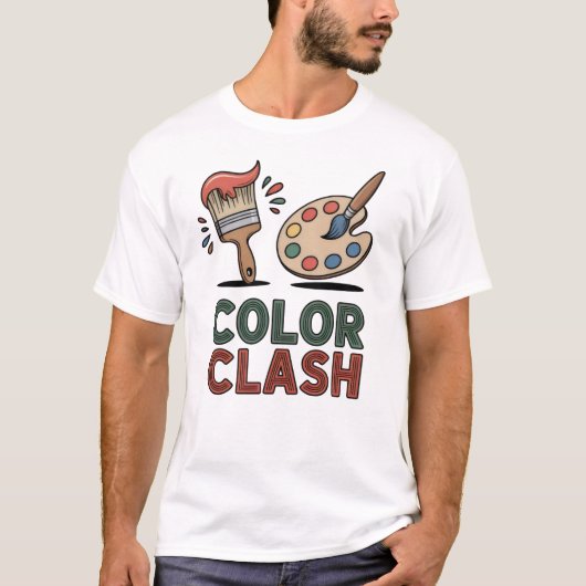 Color Clash – Vibrant Artist Palette design Tシャツ (正面)