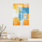 'Color Combo' Teal and Orange Abstract Art ポスター (キッチン)